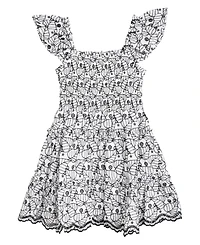 Rare Editions Big Girls Enlarged Leaf Eyelet Dress