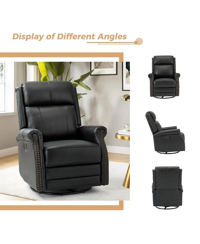Osvaldo 30.5" Wide Genuine Leather Manual Recliner