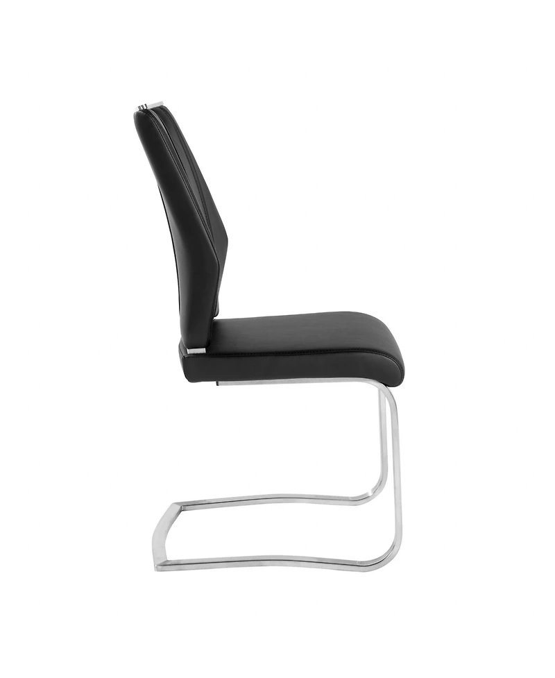 Set of Two Faux Leather Cantilever Chairs for Modern Home and Office Seating