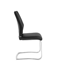 Set of Two Faux Leather Cantilever Chairs for Modern Home and Office Seating