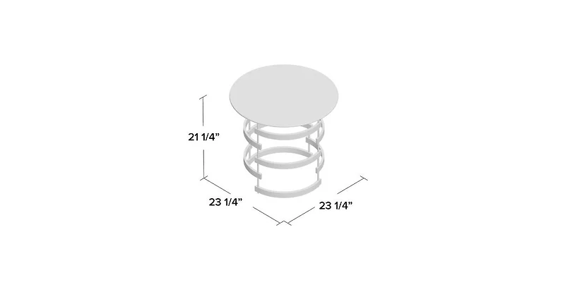 Contemporary Glass and Iron Round End Table for Side or Accent Use