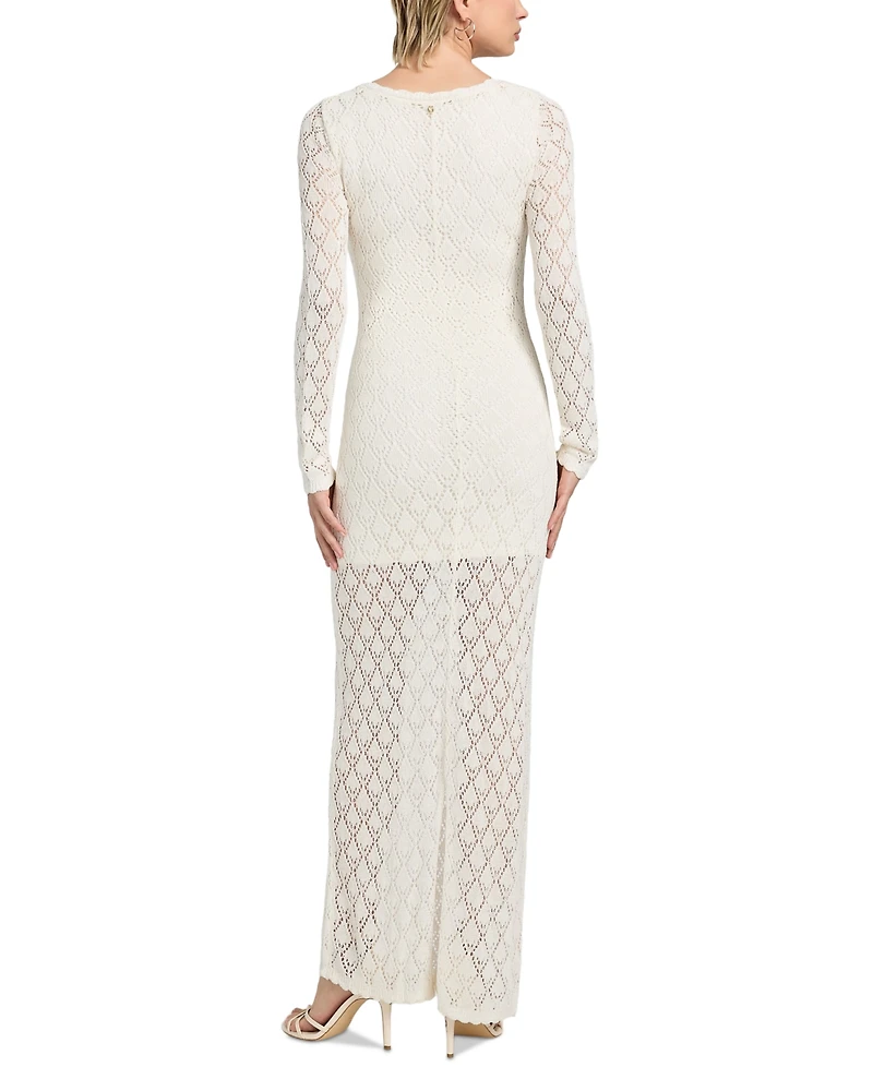 Guess Women's Long-Sleeve Alba Pointelle Maxi Dress