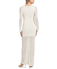 Guess Women's Long-Sleeve Alba Pointelle Maxi Dress