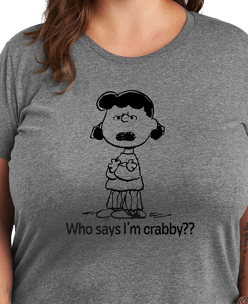 Hybrid Apparel Plus Peanuts Who Say's I'm Crabby Graphic T-Shirt