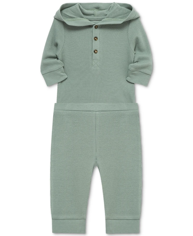 Little Me Baby Hooded Bodysuit & Pants, 2 Piece Set