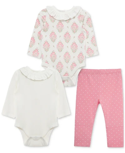 Little Me Baby Girls Floral Bodysuits & Pants, 3 Piece Set