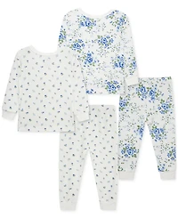 Little Me Baby Girls Toile Pajamas, 4 Piece Set