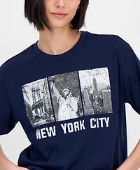 Rebellious One Juniors' Nyc Graphic Cropped T-Shirt
