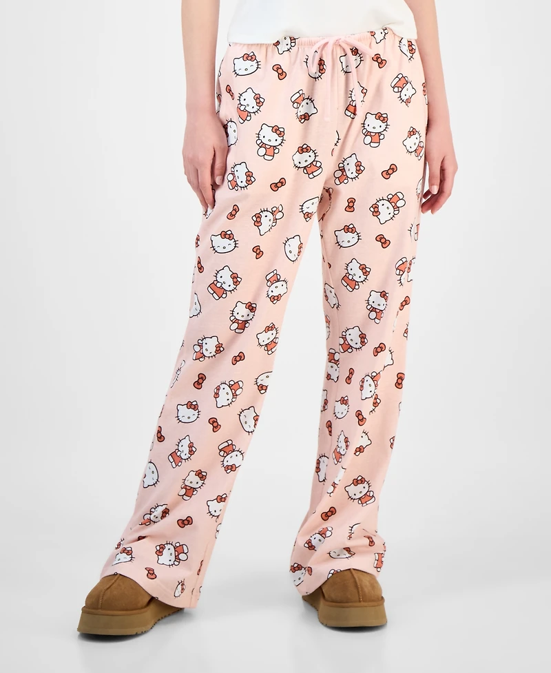 Love Tribe Junior's Hello Kitty Allover-Print Drawstring Pants