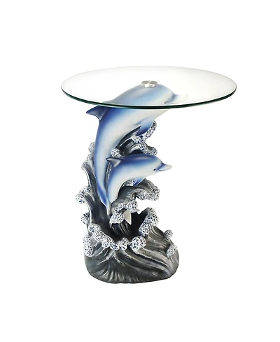 Glass Round End Table for Living Room or Bedroom Accent Furniture