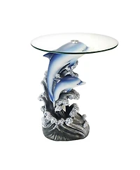 Glass Round End Table for Living Room or Bedroom Accent Furniture