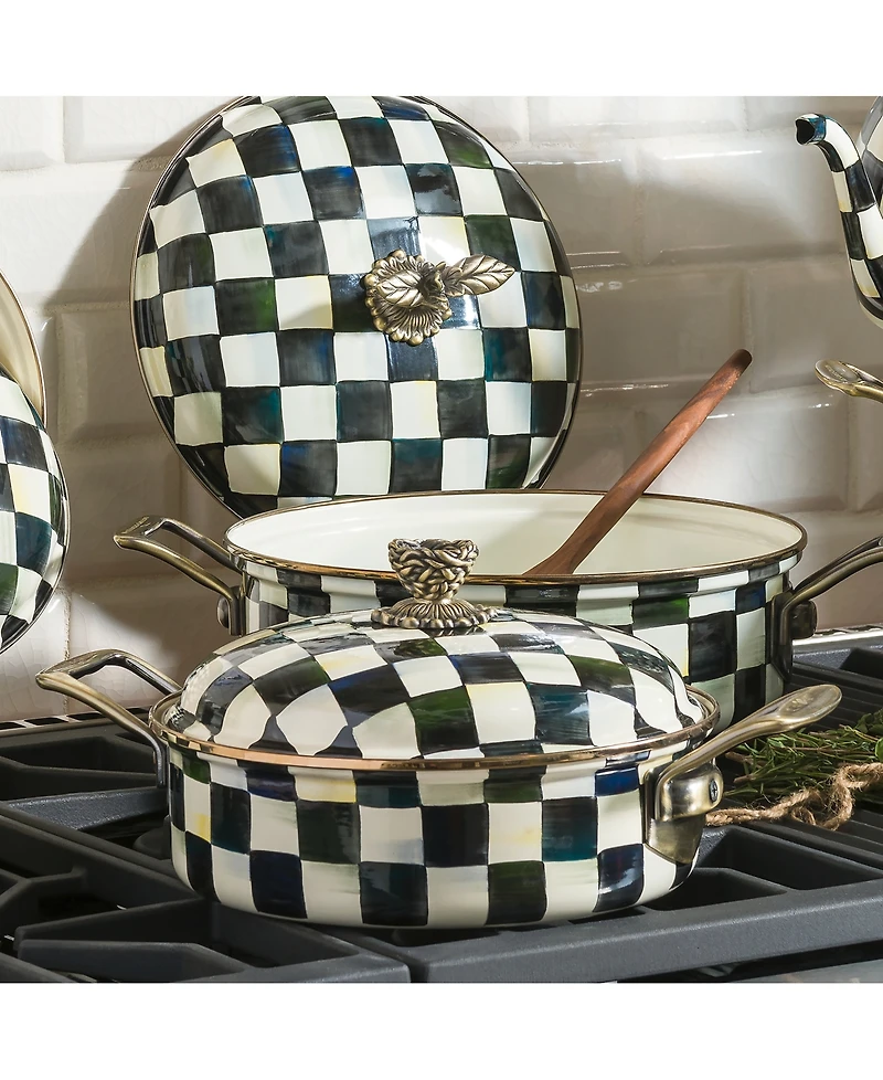 MacKenzie-Childs Courtly Check 3-Quart Enameled Steel Casserole Dish