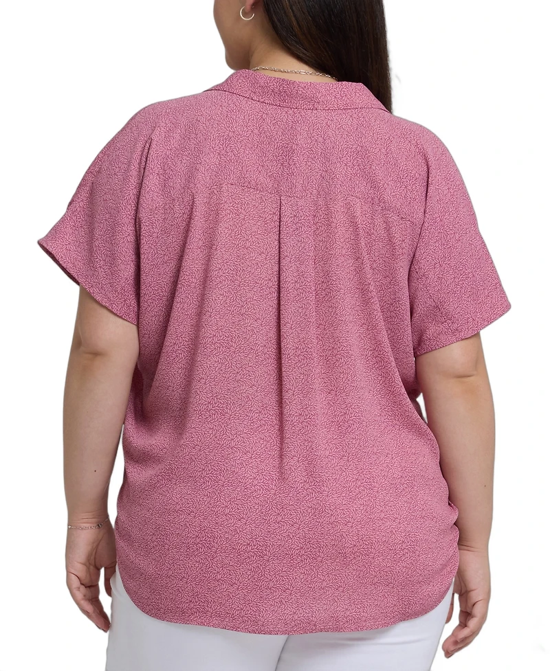 Nydj Plus Becky Short Sleeved Top