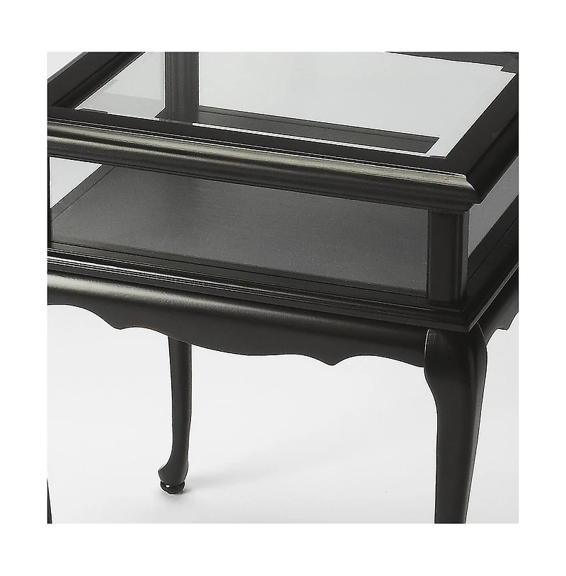 Tempered Glass Rectangular End Table with Polished Edges