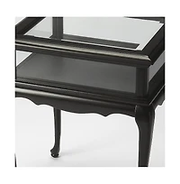 Tempered Glass Rectangular End Table with Polished Edges