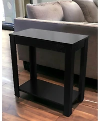 End Table with Shelf for Living Room or Bedroom Storage and Display
