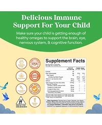 Kids Omega Dha Gummies | Immunity and Focus, Lemon & Orange Flavor | 90ct
