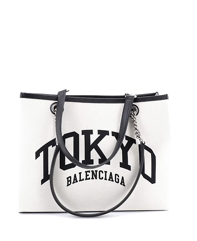 Pre-Owned Balenciaga Medium Cities Duty Free Tote Printed Canvas