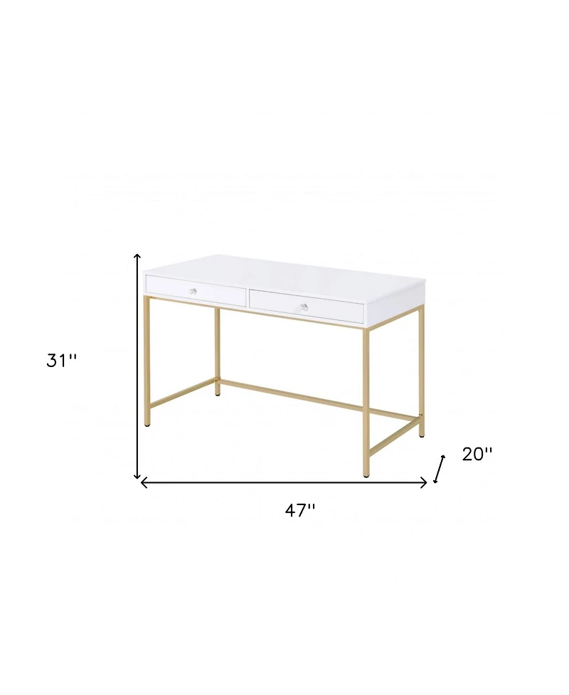 Sleek Computer Desk with Two Drawers – Perfect for Small Spaces