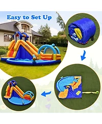 Inflatable Bouncy House with Slide and Splash Pool without Blower