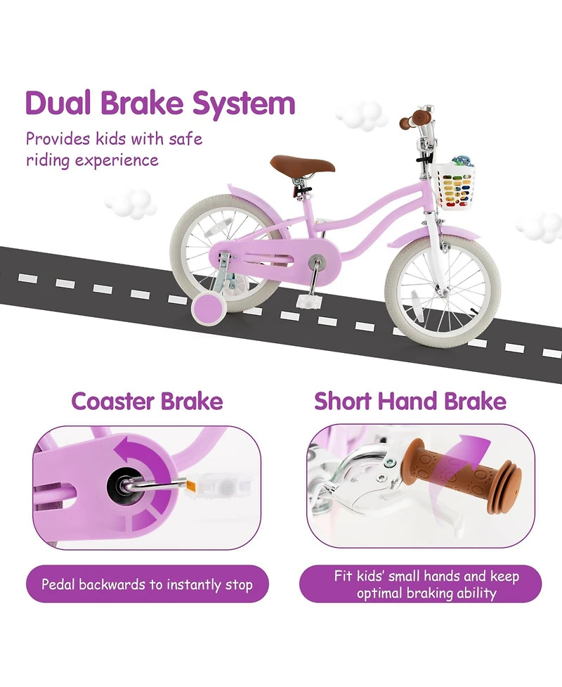 16 Inch Children Bicycle Adjustable Kids Bike with Double Brake System