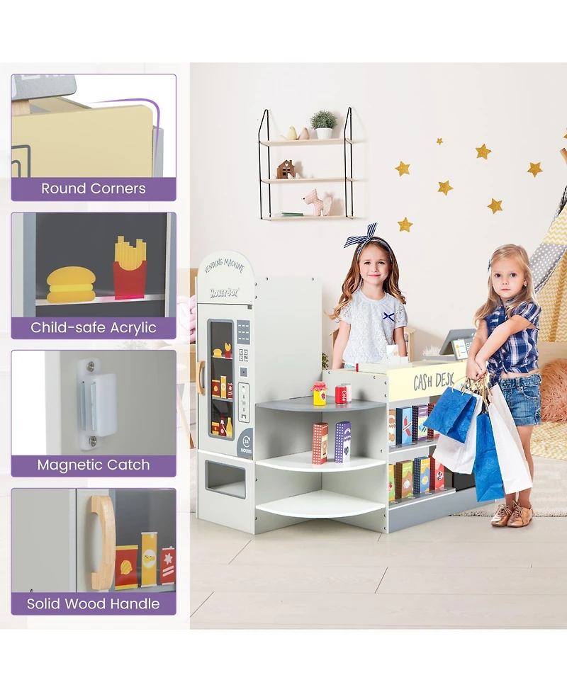 Kids Grocery Store Playset with Cash Register Pos Machine