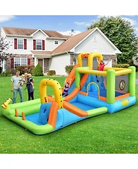 8 in 1 Inflatable Water Slide Park Bounce House Without Blower