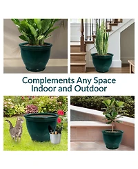 Studio Outdoor/Indoor Uv- and Frost-Resistant Ceramic Flower Pot Planter with Drainage Holes