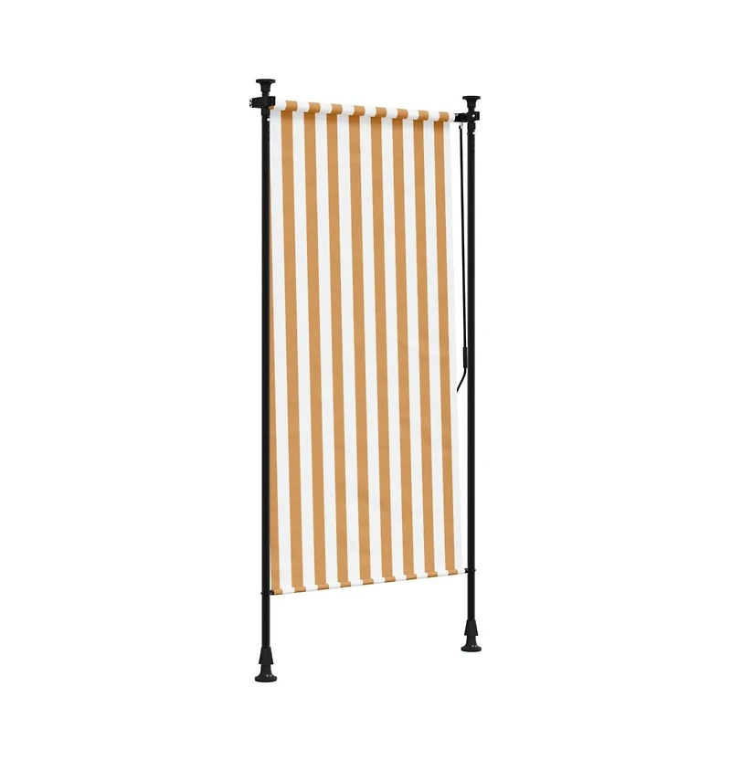 Outdoor Roller Blind Orange and White 47.2"x106.3" Fabric&Steel
