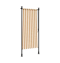 Outdoor Roller Blind Orange and White 47.2"x106.3" Fabric&Steel