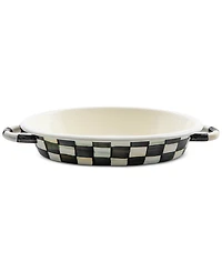 MacKenzie-Childs Courtly Check Medium Oval Gratin Dish