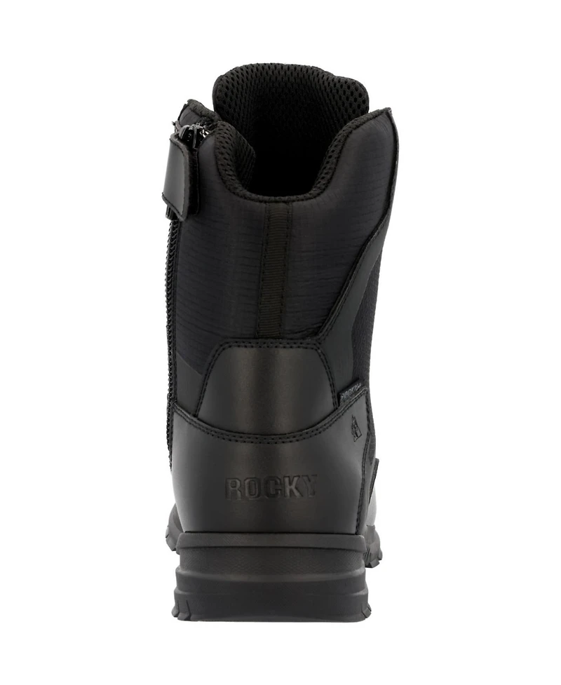 Rocky Men's Cadet 8" Black Side Zip Public Service Boot