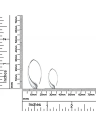 Bling Jewelry Minimalist Simple Polished Shiny Elongated Puff Teardrop Rain Drop Threader Earrings Sterling Silver