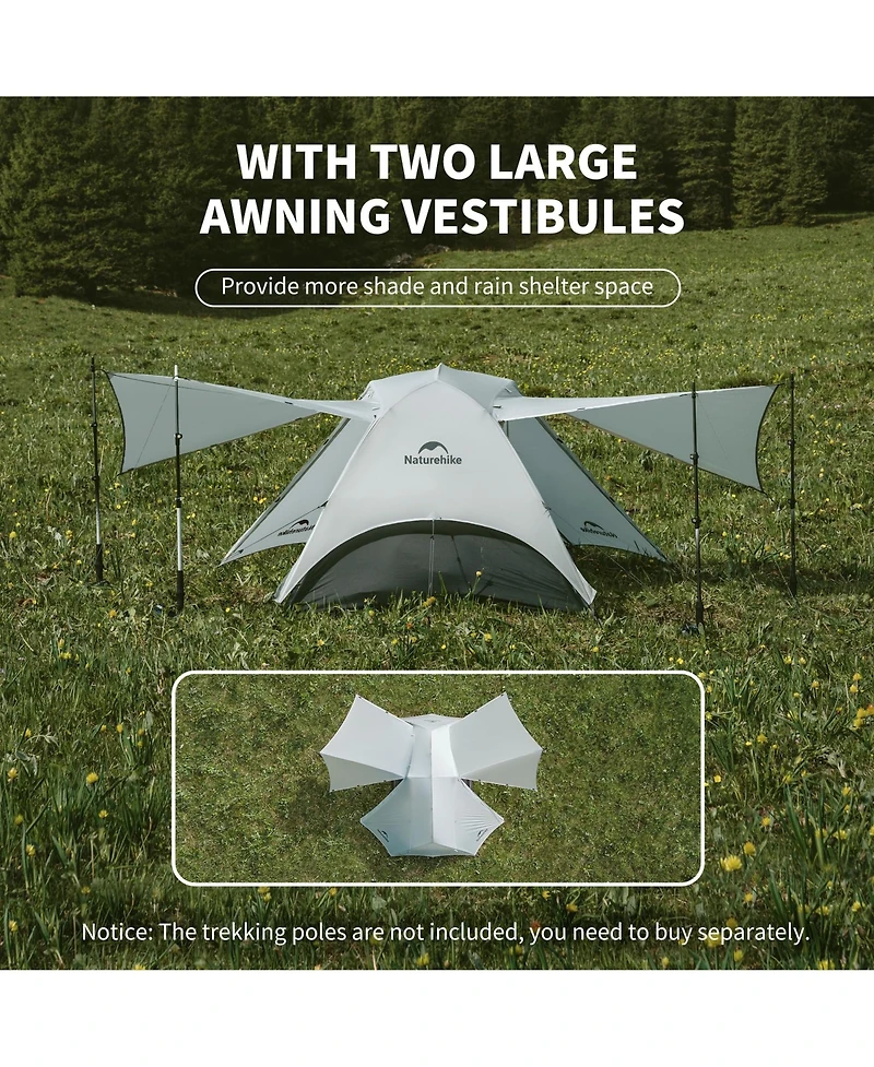 Naturehike Star River Ul 2 Person Backpacking Tent, Double Layer Waterproof Two Lightweight Cycling Tent