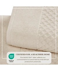 Linery & Co. Quick-Drying Cotton Diamond Waffle Textured 4-Piece Bath Towel Set