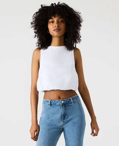Steve Madden Women's Alta Cotton Sleeveless Bubble-Hem Top