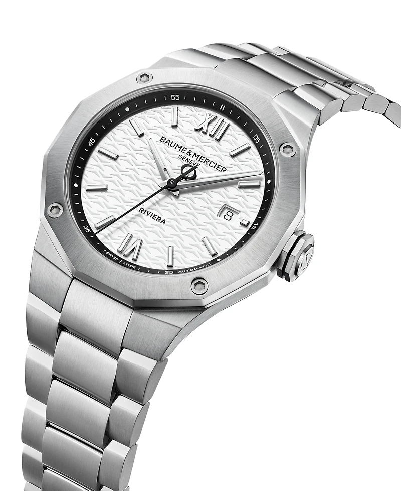 Baume & Mercier Men's Swiss Automatic Riviera Stainless Steel Bracelet Watch 42mm