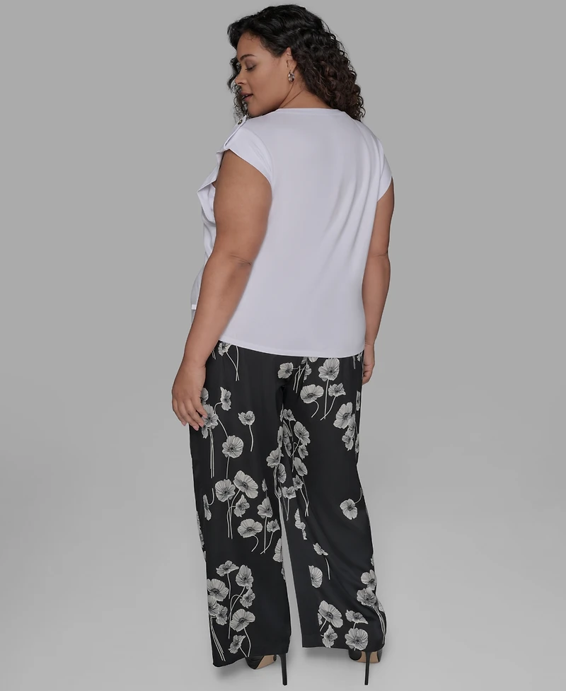 Karl Lagerfeld Paris Plus C'est La Vie Extended-Shoulder Top