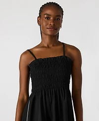 Steve Madden Women's Kit Smocked Side-Striped Midi Dress
