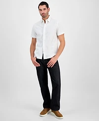 Guess Men's Idris Embroidery Short Sleeve Button-Front Shirt