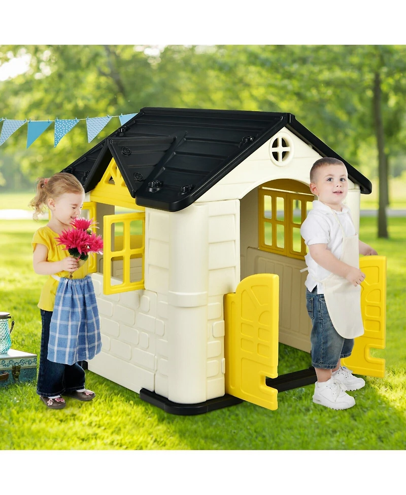 Kid's Playhouse Pretend Toy House For Boys and Girls 7 Pieces Toy Set