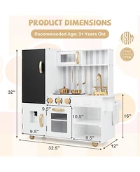 Pretend Play Kitchen for Kids with Real Sounds and Lights