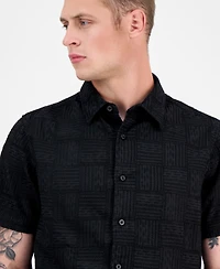 Guess Men's Idris Embroidered Patterned Shirt