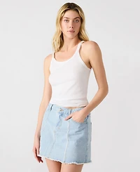 Steve Madden Women's Cheri Frayed-Edge Denim Skirt