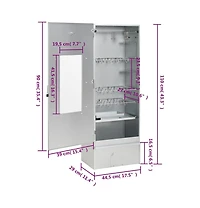 Bbq Oven Smoker with Wood Chips 17.5"x11.4"x43.3" Galvanized Steel