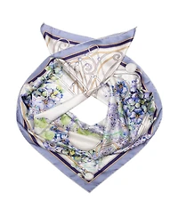 Lilac Garden - Hand Rolled Silk Foulard for Women