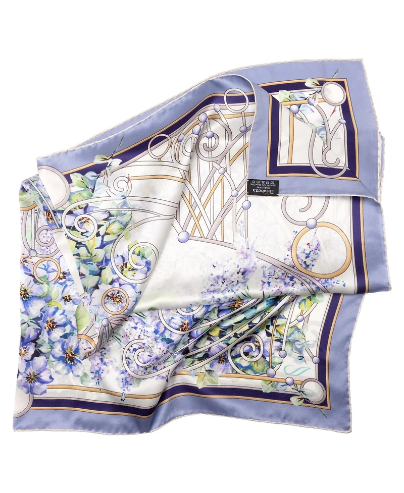 Lilac Garden - Hand Rolled Silk Foulard for Women