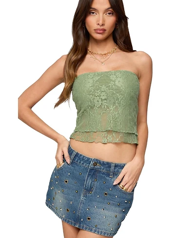 Edikted Women's Liri Layered Lace Tube Top