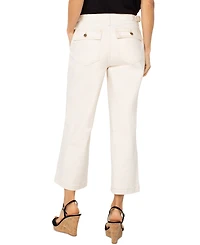 Liverpool Los Angeles Women's Utility Stride Crop Wide Leg Ecru Denim Jeans