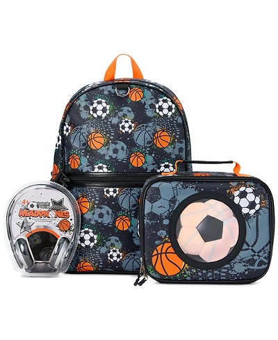 InMocean Big Boys All-Star Sports Backpack, Lunch Bag & Headphone Set